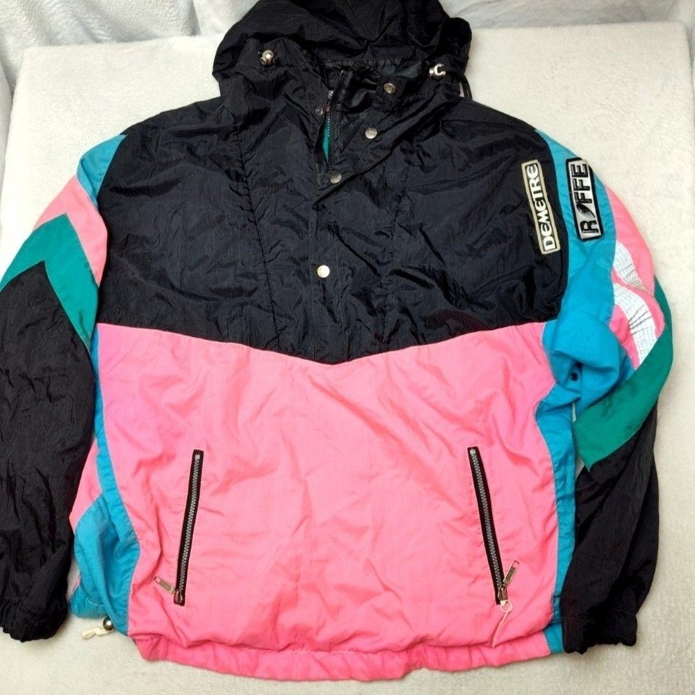 Vintage Roffe Demetre Ski Jacket Made in USA 80s Neon Mens XL Pink Electra Snow